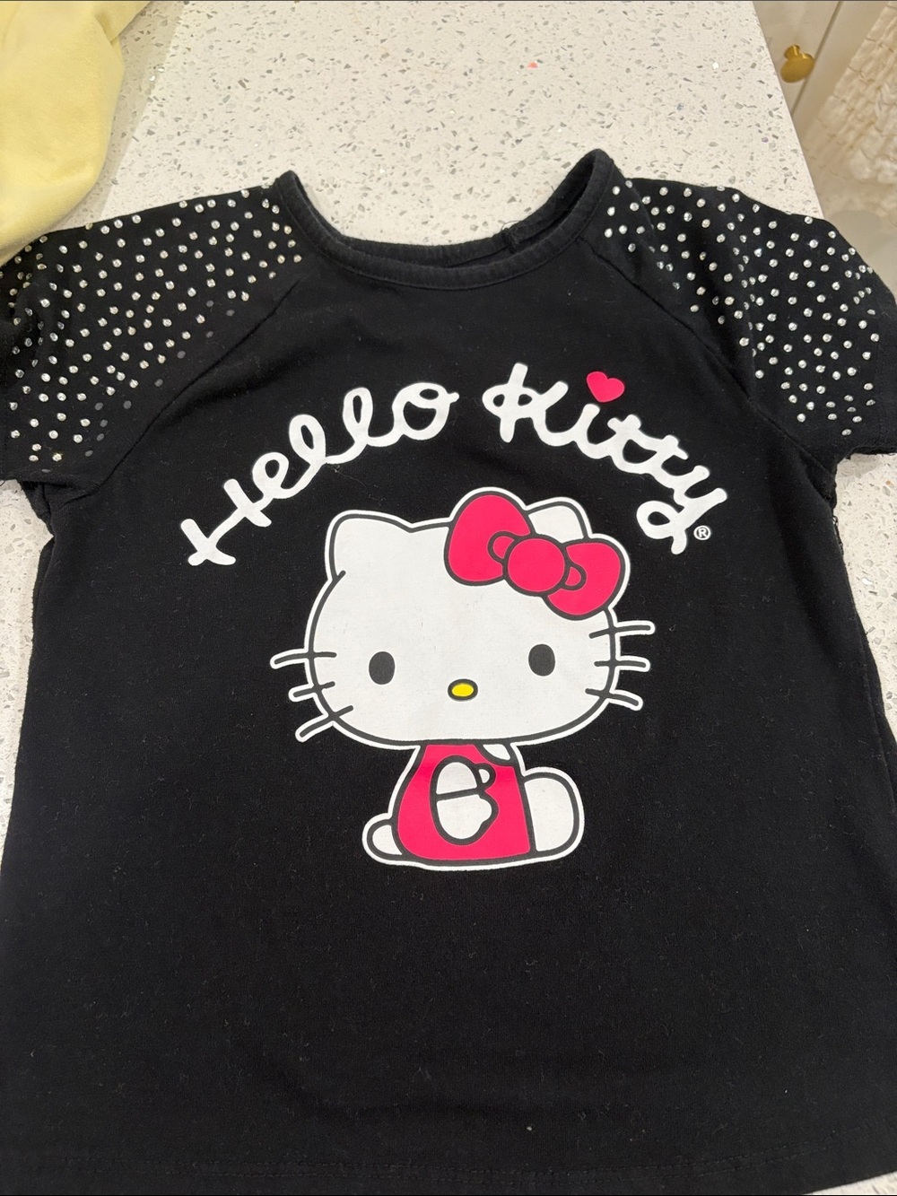 Hello Kitty Yellow, Black & Burgundy Girls' Short Sleeve Tee Trio size 7&10 - Picture 2 of 12